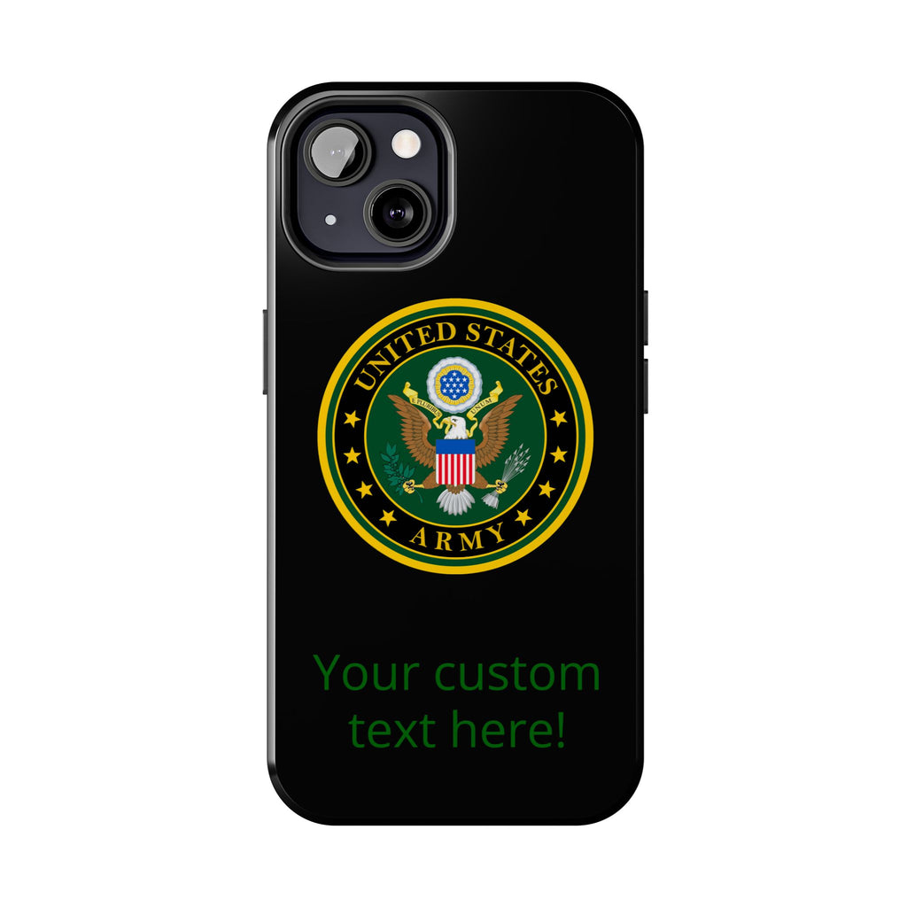 Army Emblem Tough Phone Case — Custom Text Military iPhone Cover