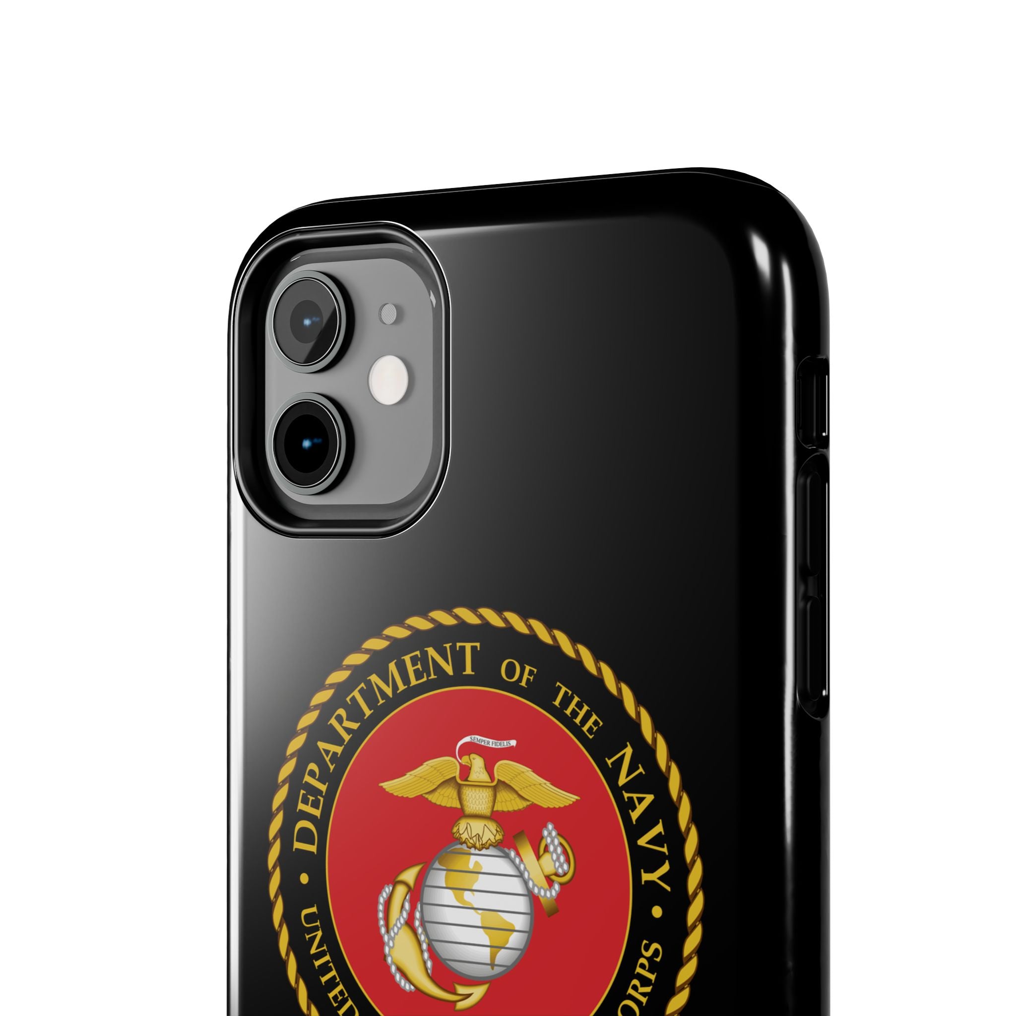 USMC Emblem Tough Phone Case — Custom Text Military iPhone Protector
