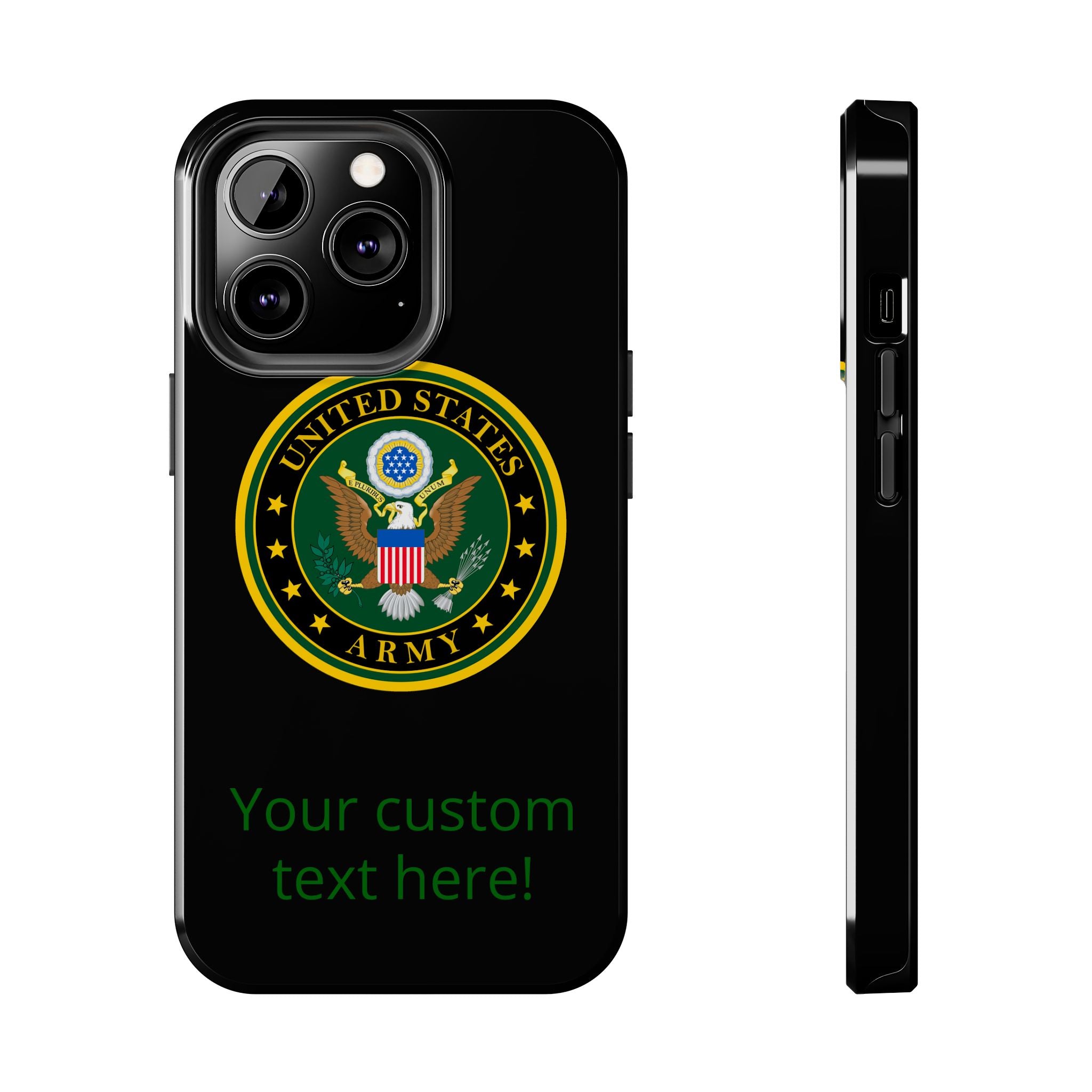 Army Emblem Tough Phone Case — Custom Text Military iPhone Cover