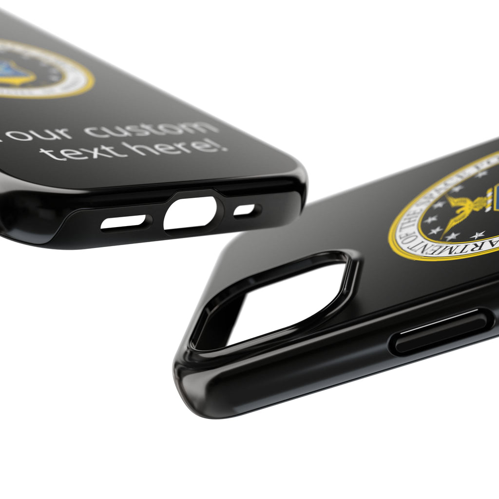 Space Force Tough Phone Case — Custom Text Military Emblem Protective Case