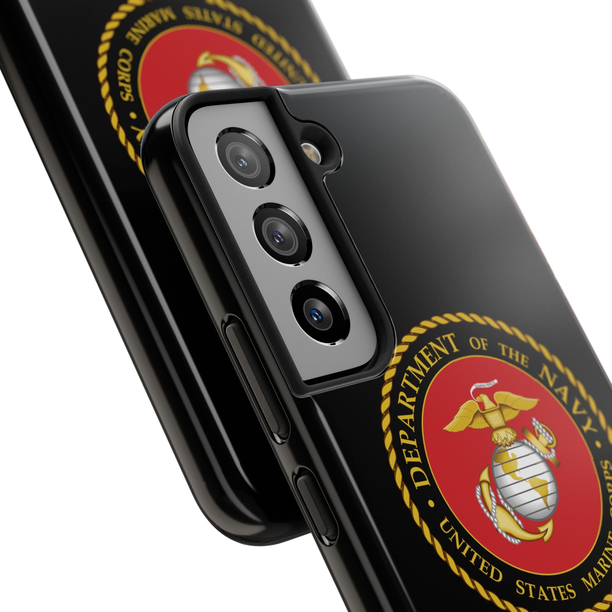 USMC Emblem Tough Phone Case — Custom Text Military iPhone Protector
