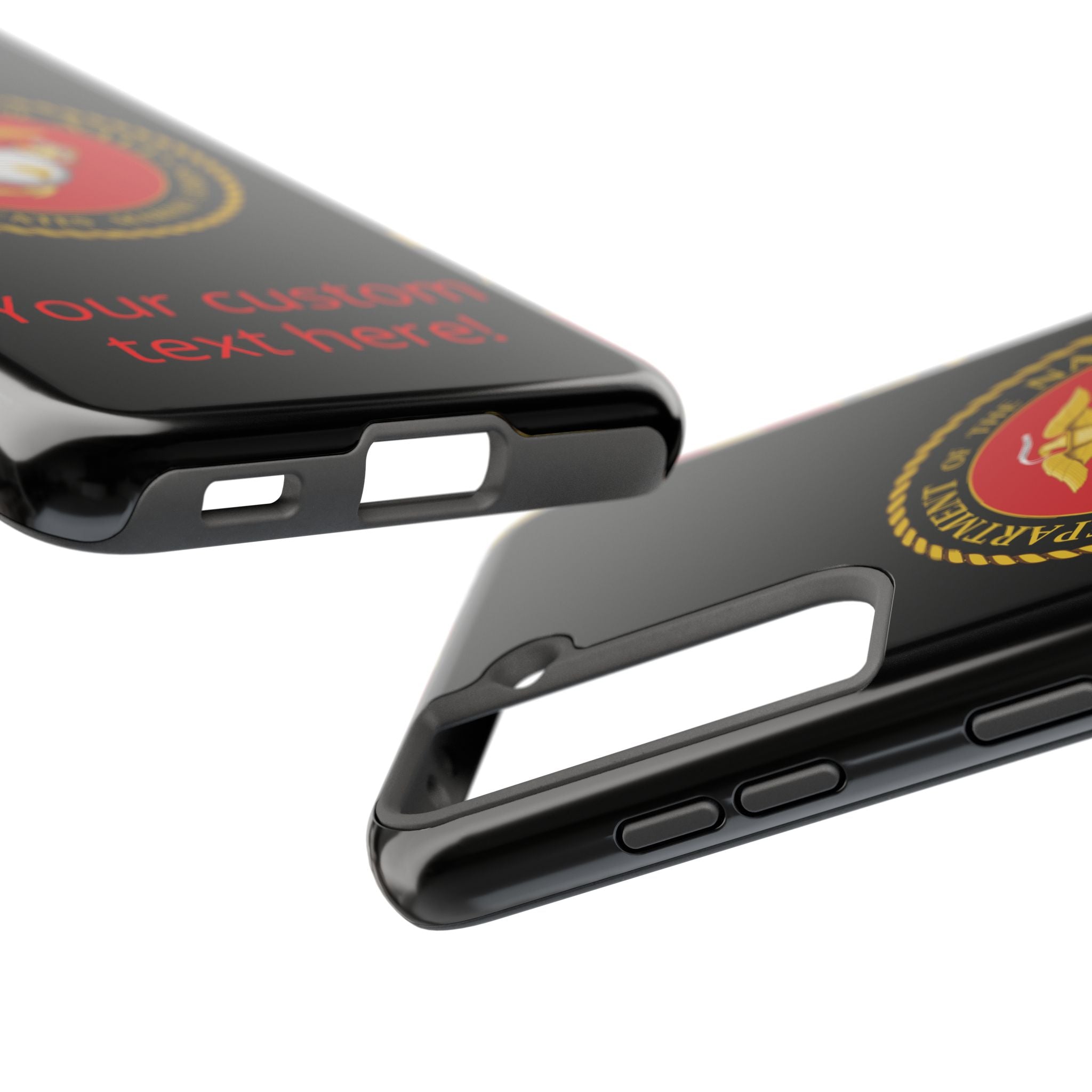 USMC Emblem Tough Phone Case — Custom Text Military iPhone Protector