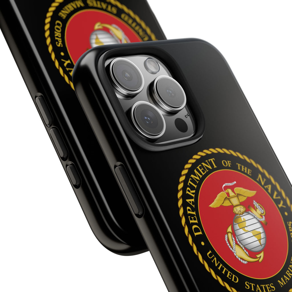 USMC Emblem Tough Phone Case — Custom Text Military iPhone Protector