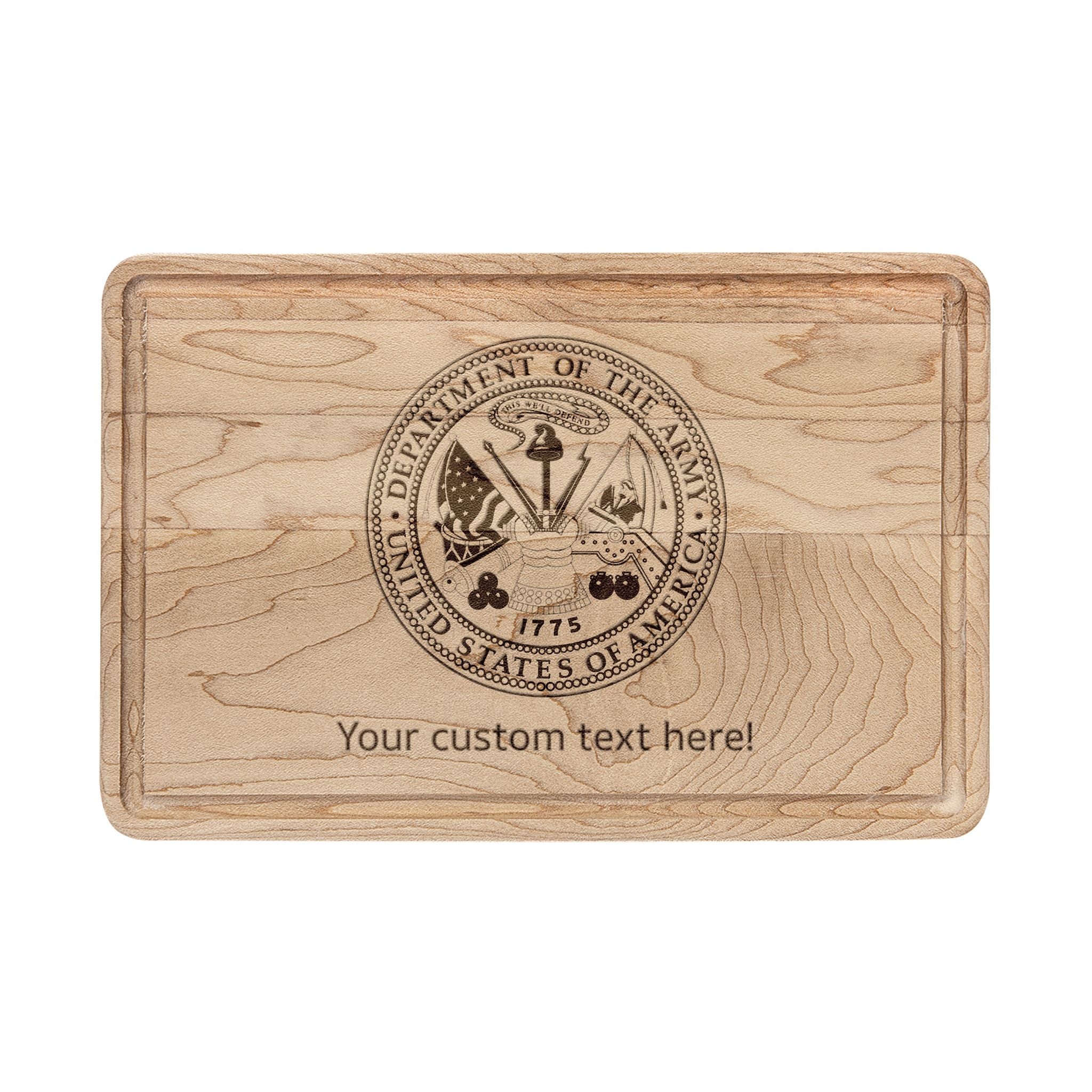 Engraved Wooden Cutting Board with Vintage Seal — Personalized Kitchen Gift