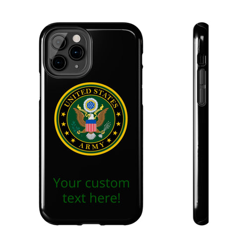 Army Emblem Tough Phone Case — Custom Text Military iPhone Cover