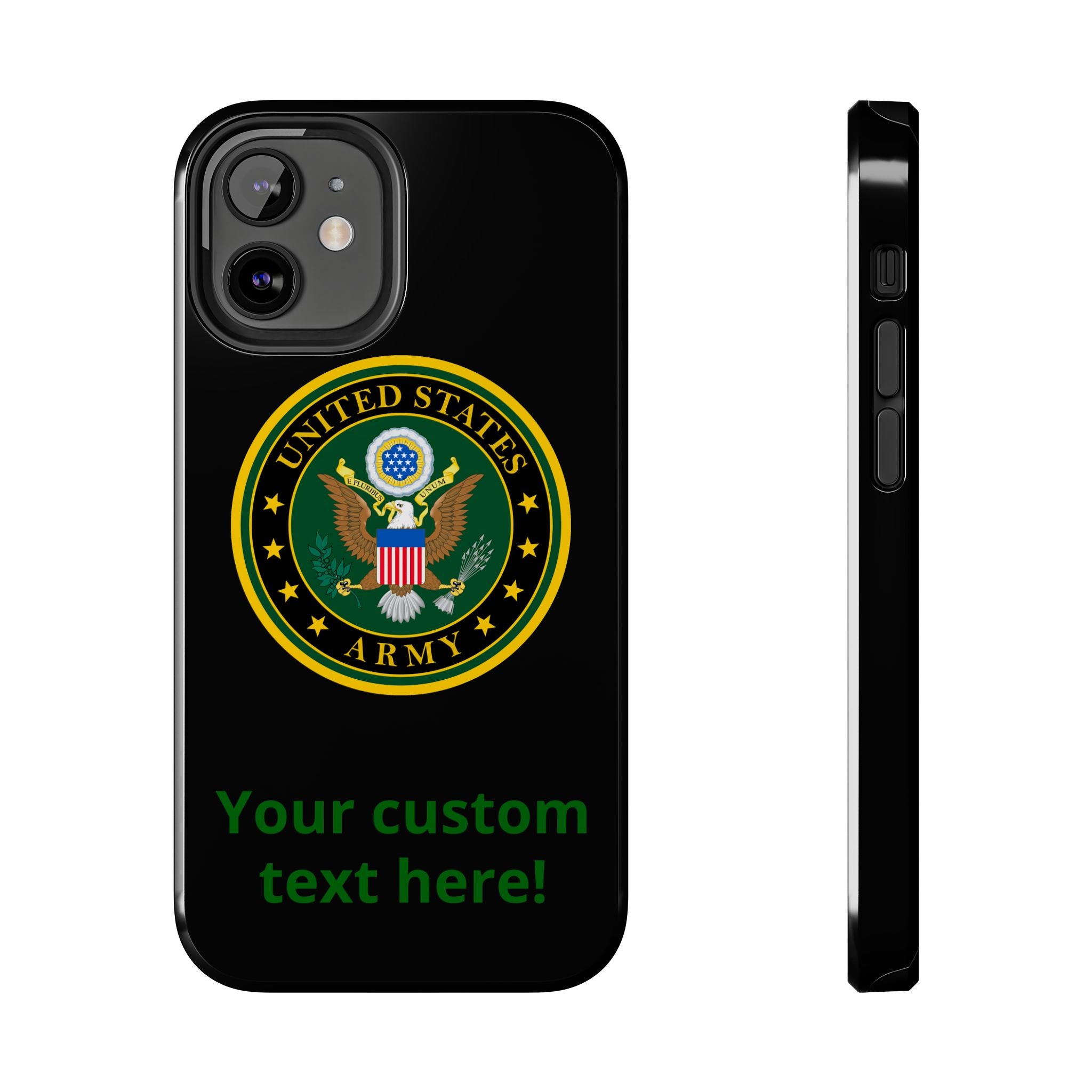 Army Emblem Tough Phone Case — Custom Text Military iPhone Cover