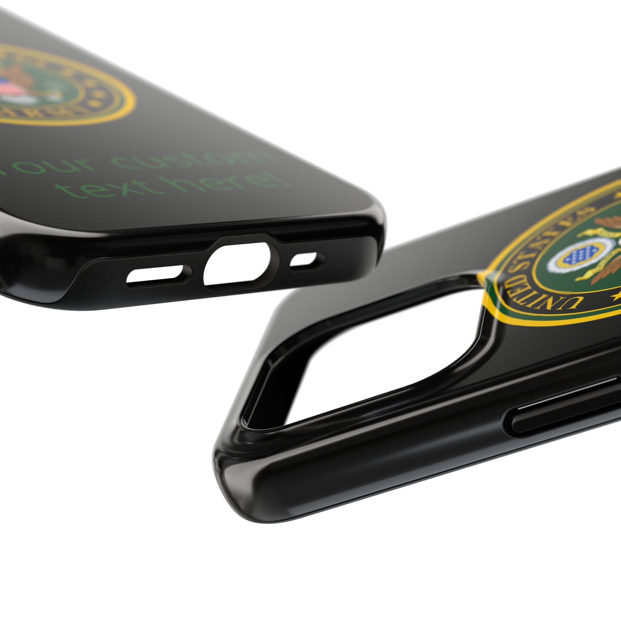 Army Emblem Tough Phone Case — Custom Text Military iPhone Cover
