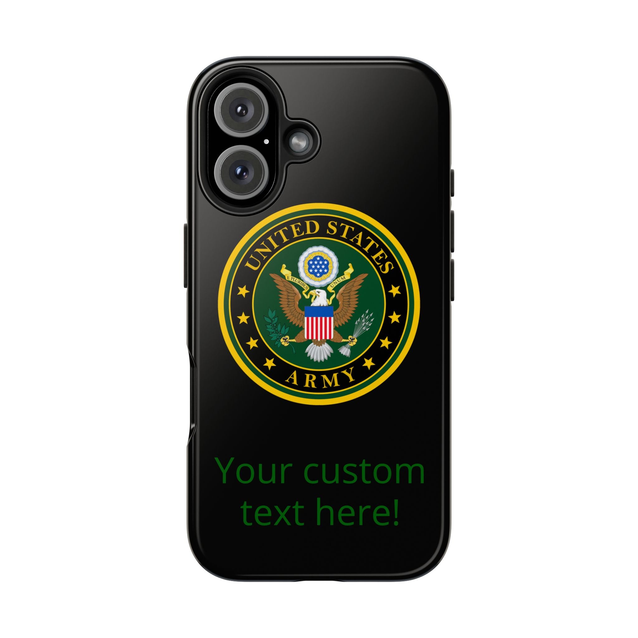 Army Emblem Tough Phone Case — Custom Text Military iPhone Cover