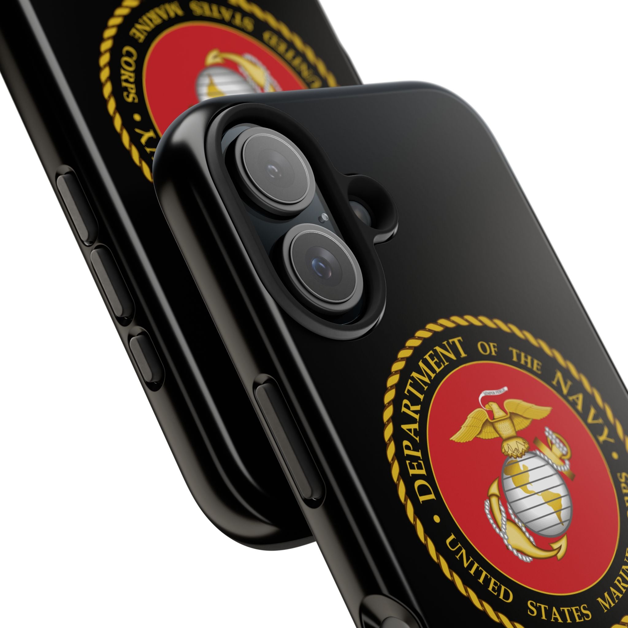USMC Emblem Tough Phone Case — Custom Text Military iPhone Protector