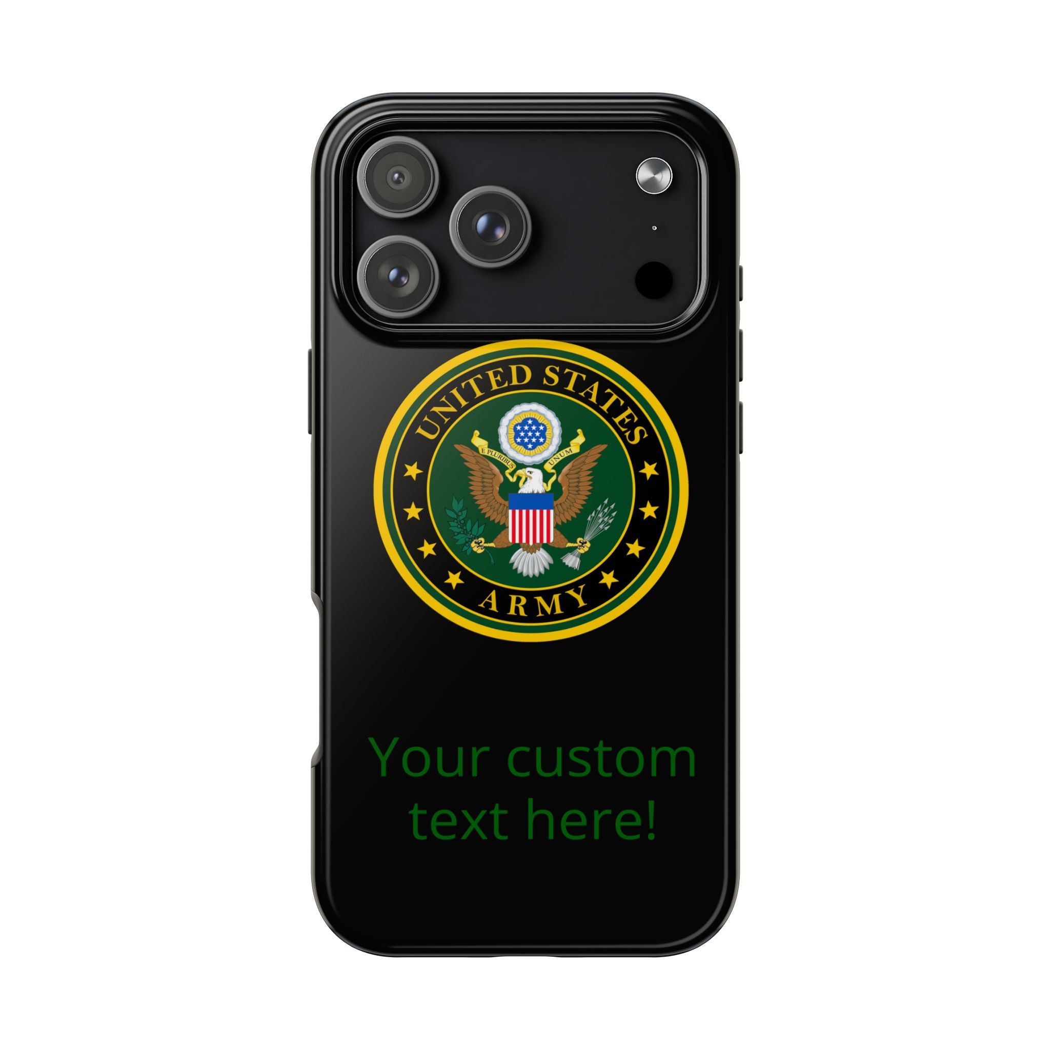 Army Emblem Tough Phone Case — Custom Text Military iPhone Cover