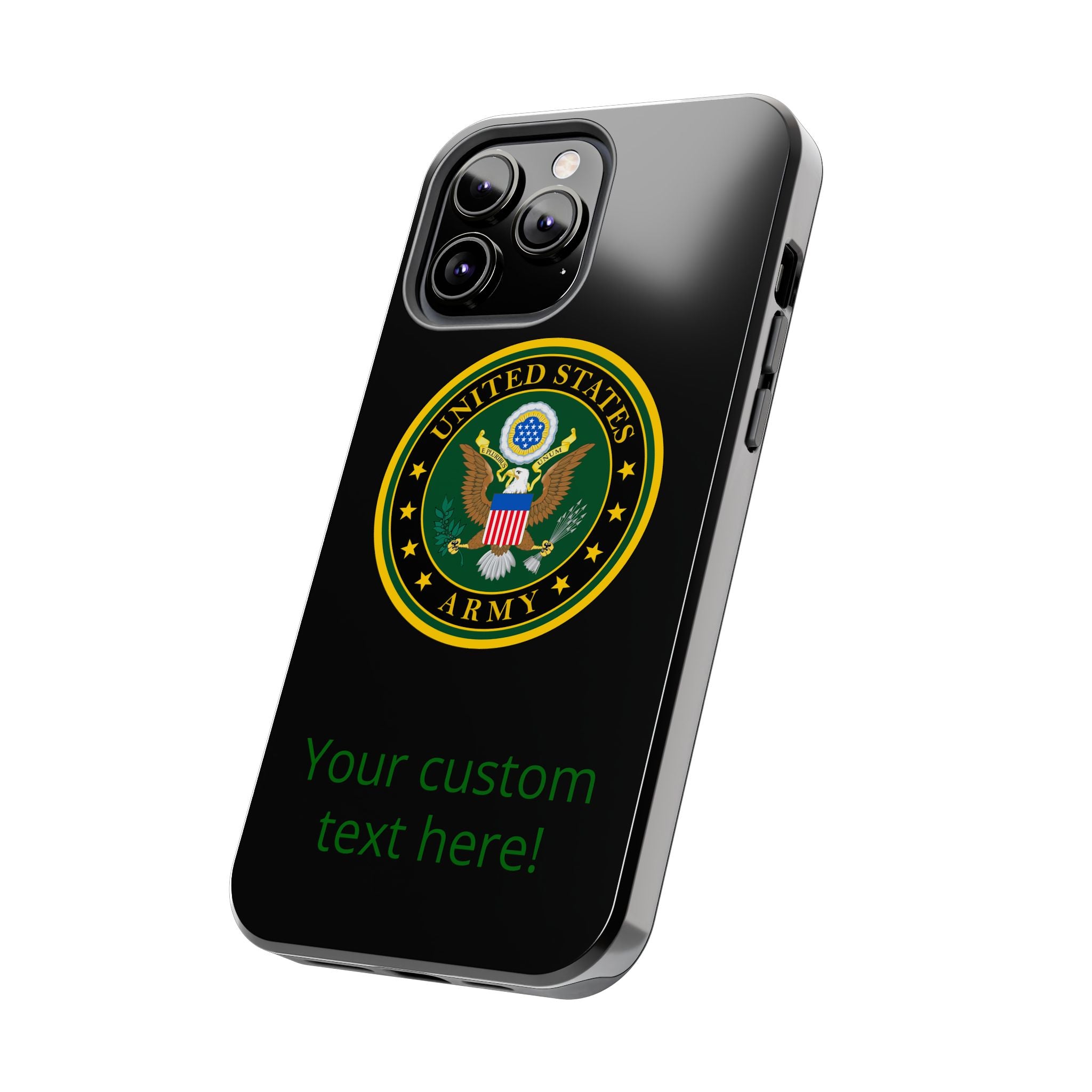 Army Emblem Tough Phone Case — Custom Text Military iPhone Cover