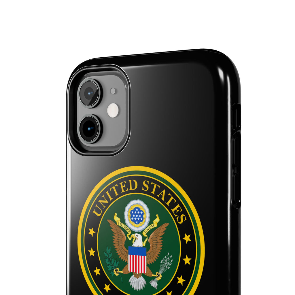 Army Emblem Tough Phone Case — Custom Text Military iPhone Cover