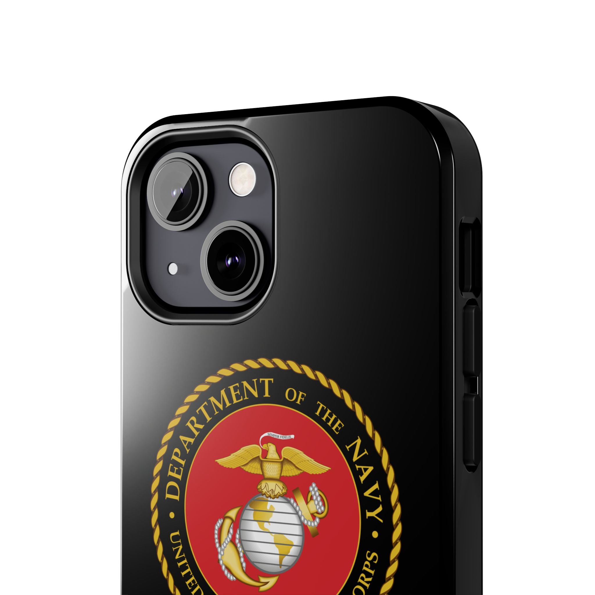 USMC Emblem Tough Phone Case — Custom Text Military iPhone Protector