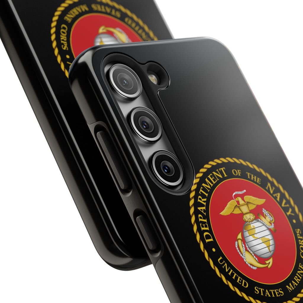 USMC Emblem Tough Phone Case — Custom Text Military iPhone Protector