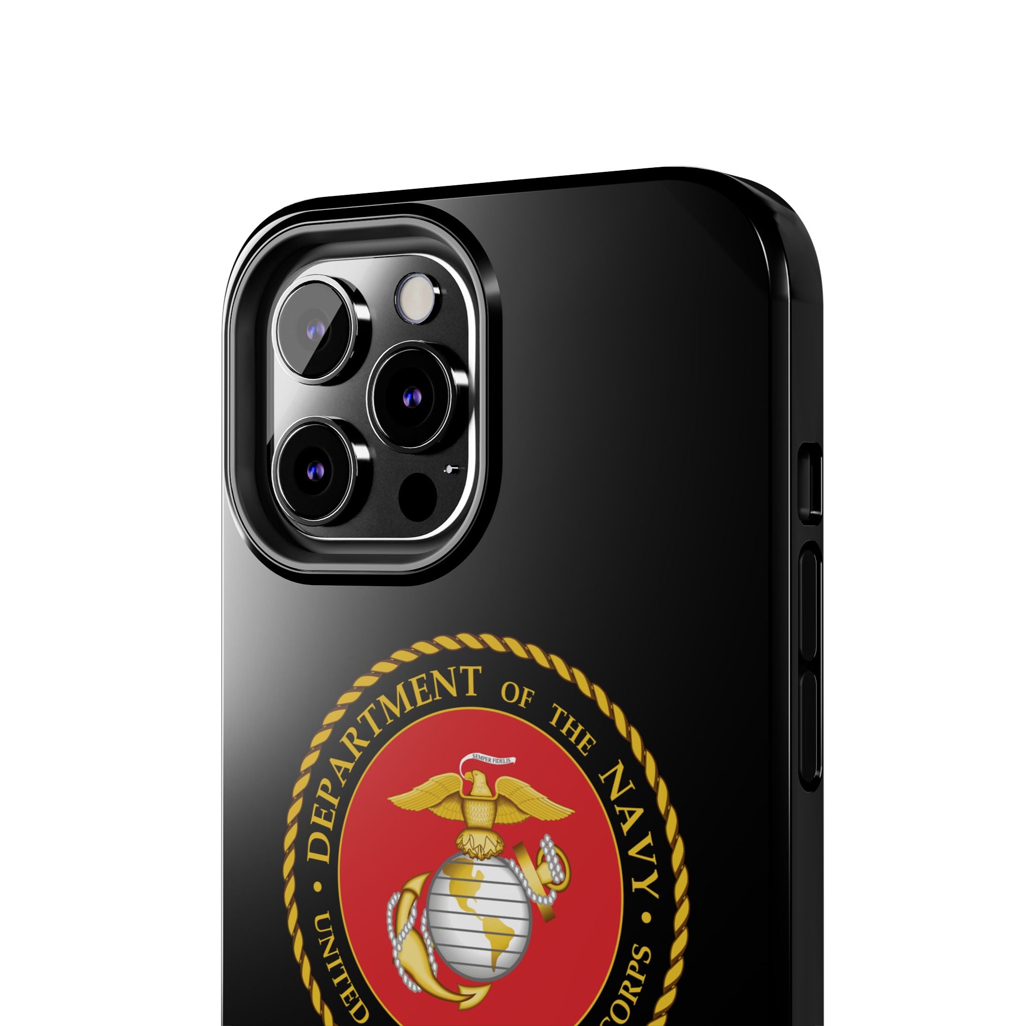 USMC Emblem Tough Phone Case — Custom Text Military iPhone Protector