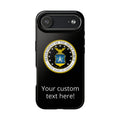 Space Force Tough Phone Case — Custom Text Military Emblem Protective Case