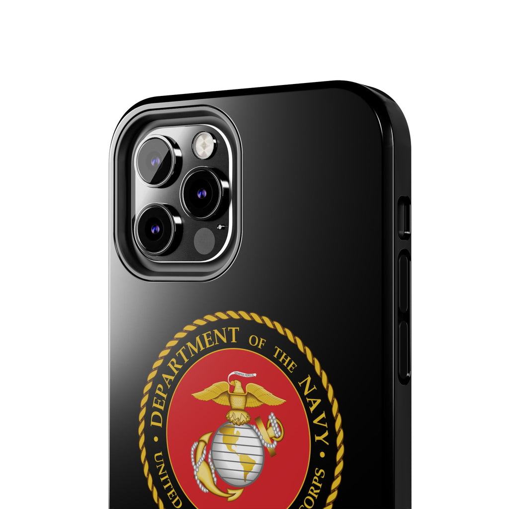 USMC Emblem Tough Phone Case — Custom Text Military iPhone Protector