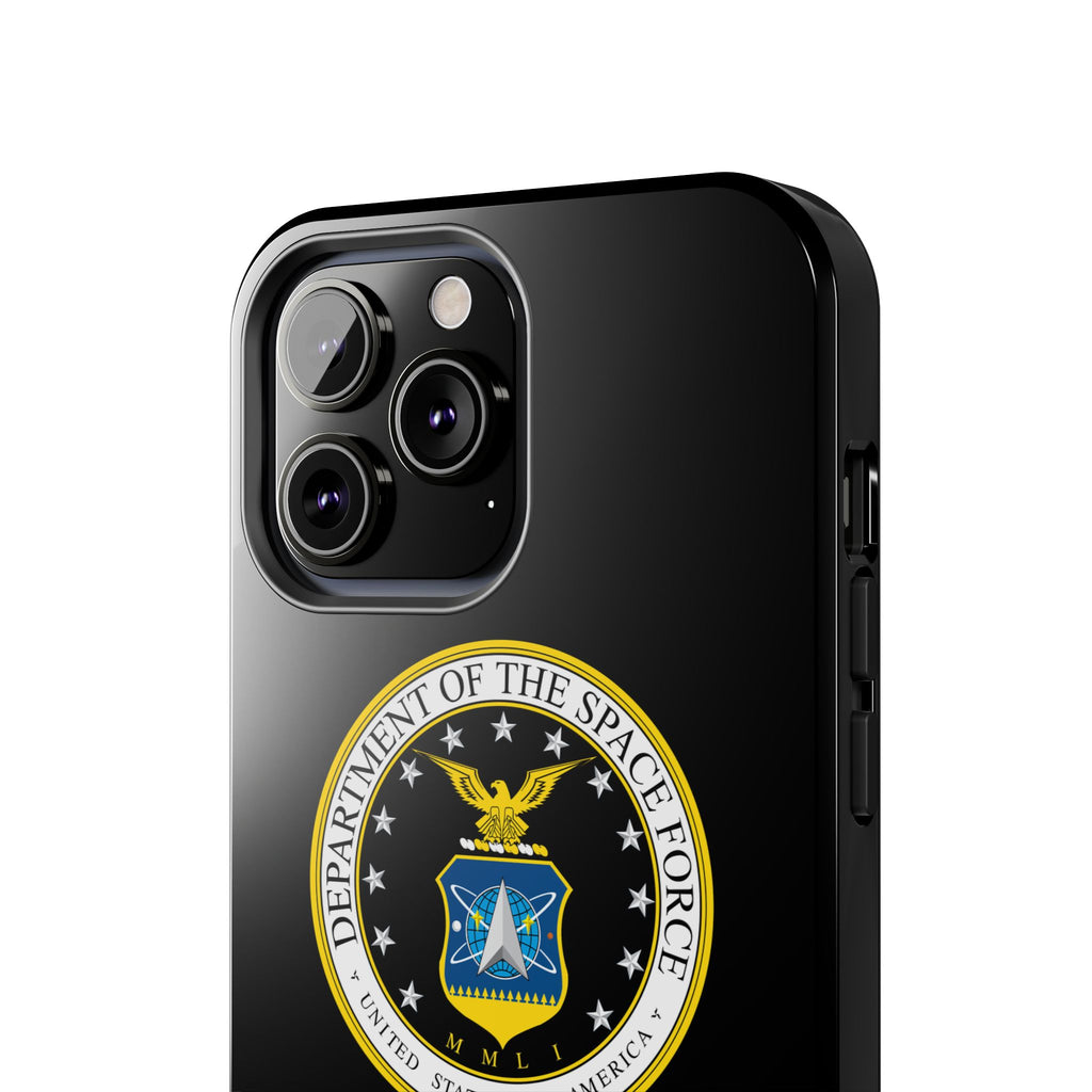 Space Force Tough Phone Case — Custom Text Military Emblem Protective Case