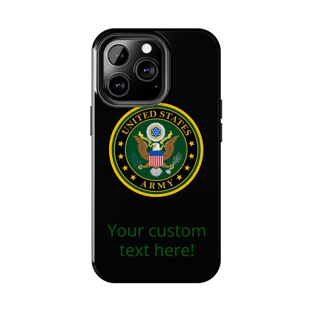Army Emblem Tough Phone Case — Custom Text Military iPhone Cover