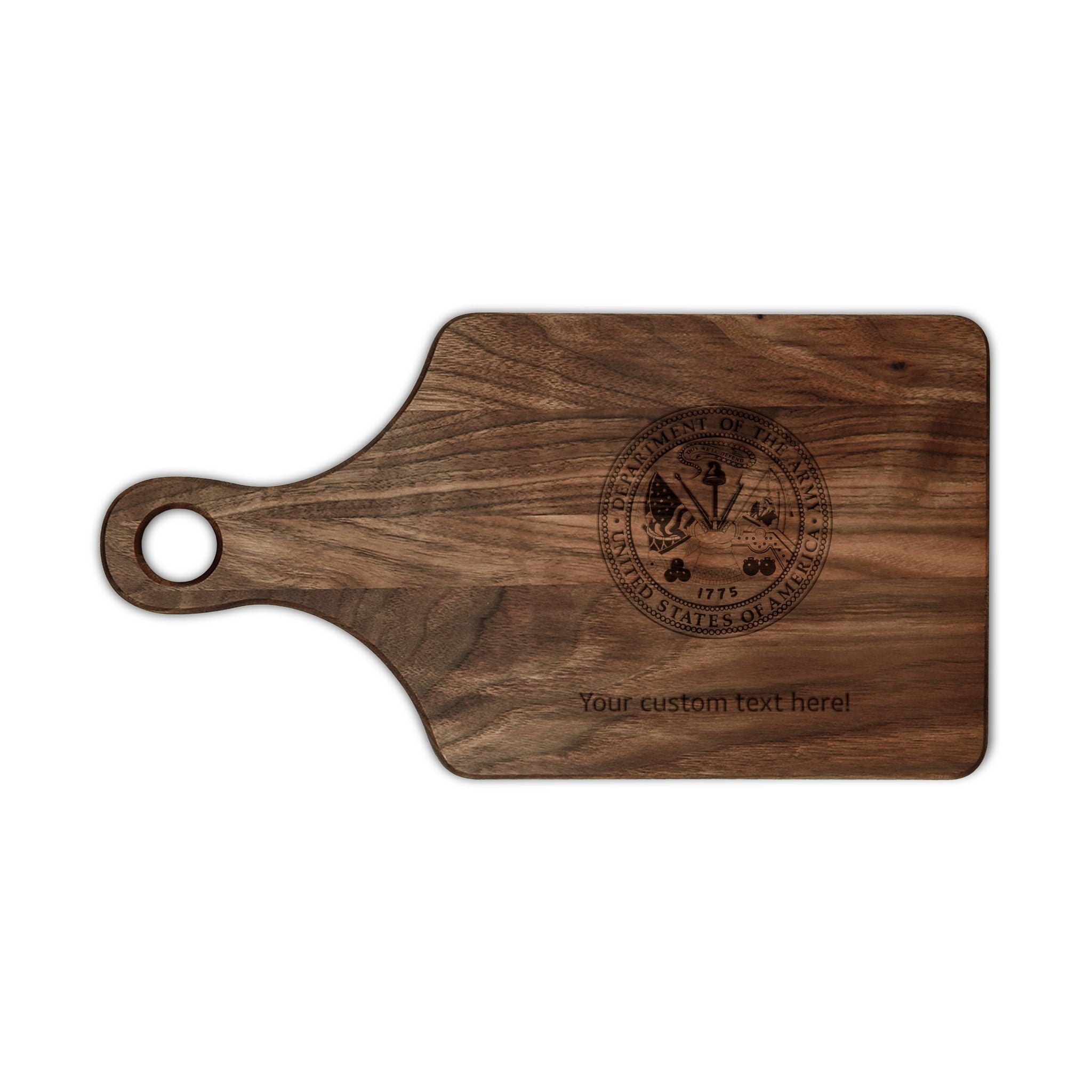 Engraved Wooden Cutting Board with Vintage Seal — Personalized Kitchen Gift