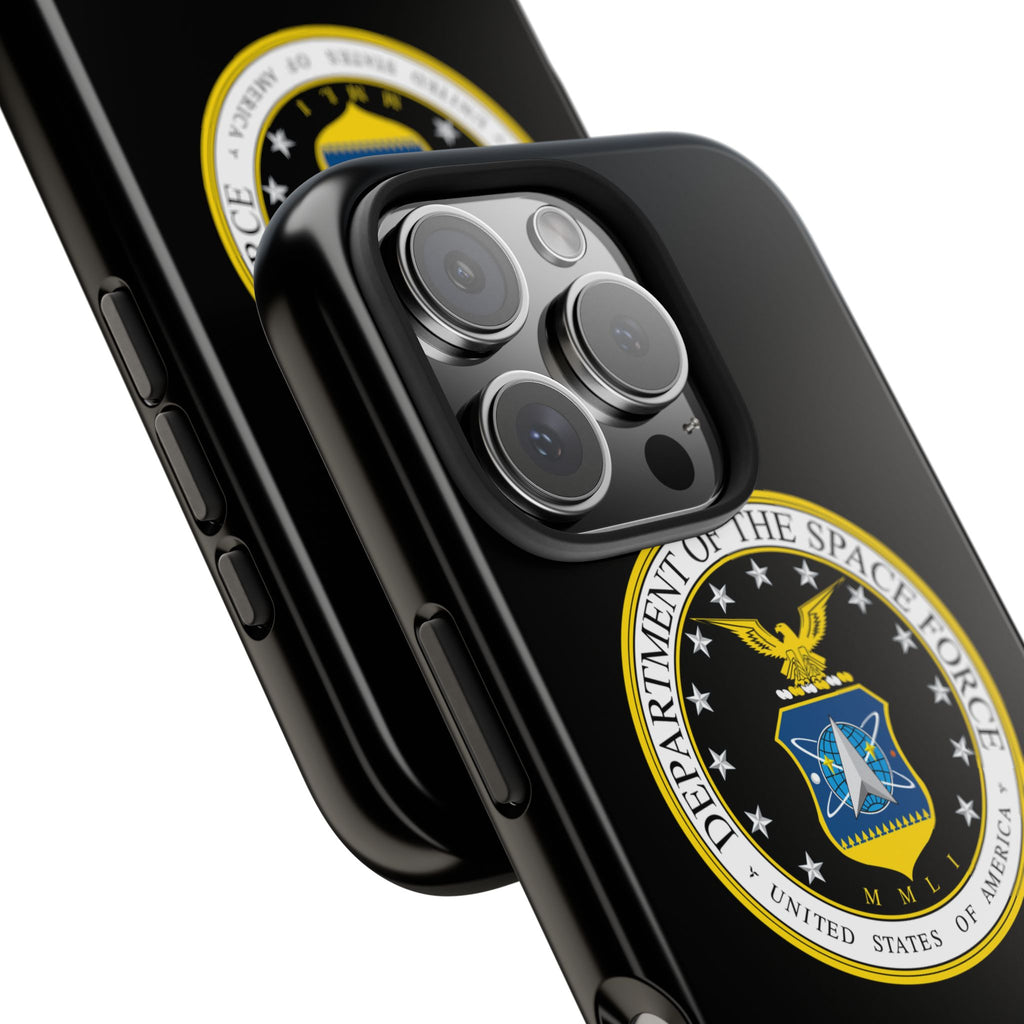 Space Force Tough Phone Case — Custom Text Military Emblem Protective Case