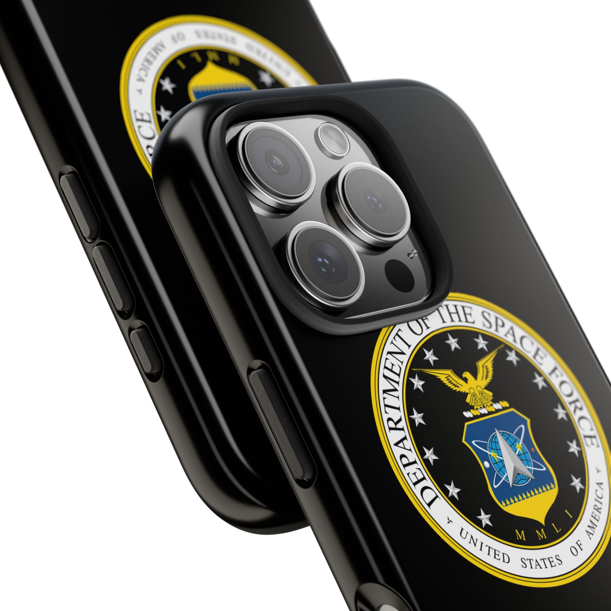 Space Force Tough Phone Case — Custom Text Military Emblem Protective Case