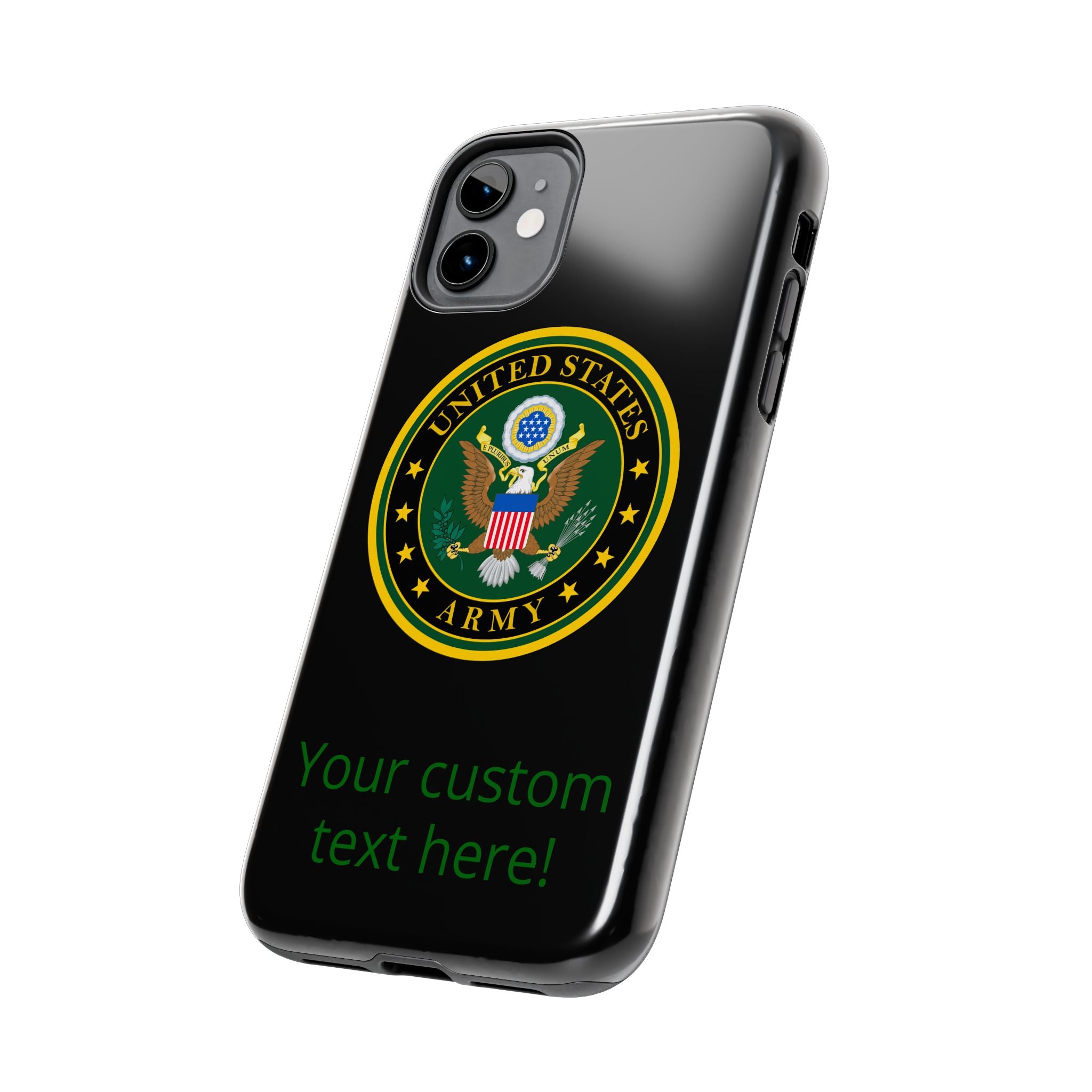 Army Emblem Tough Phone Case — Custom Text Military iPhone Cover