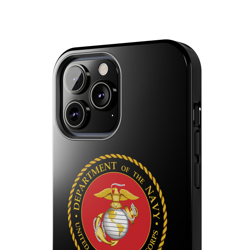 USMC Emblem Tough Phone Case — Custom Text Military iPhone Protector