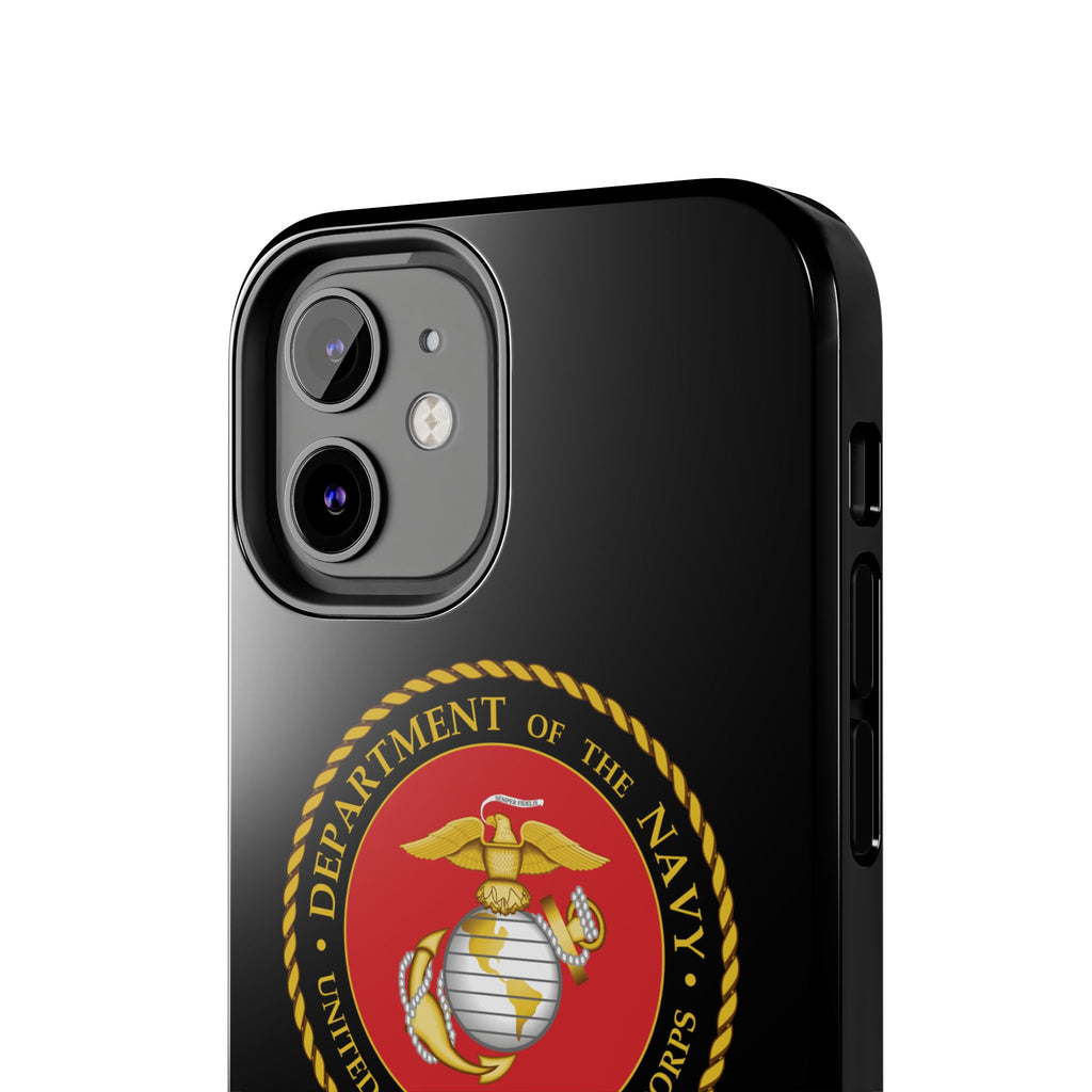 USMC Emblem Tough Phone Case — Custom Text Military iPhone Protector