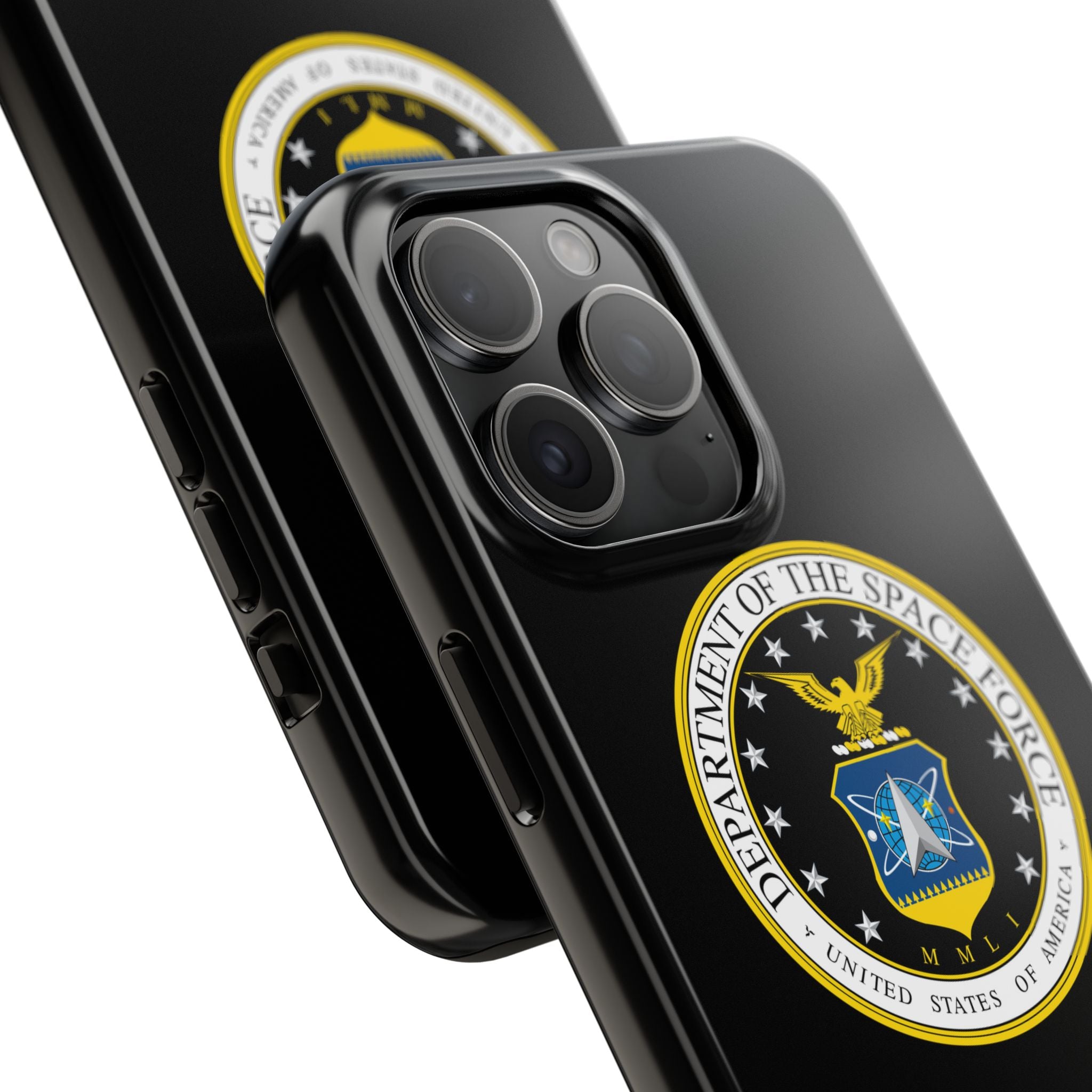 Space Force Tough Phone Case — Custom Text Military Emblem Protective Case