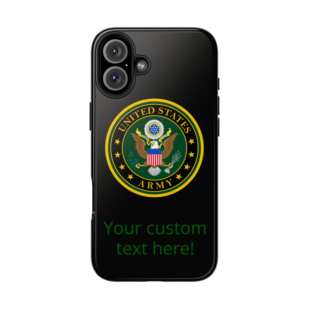Army Emblem Tough Phone Case — Custom Text Military iPhone Cover