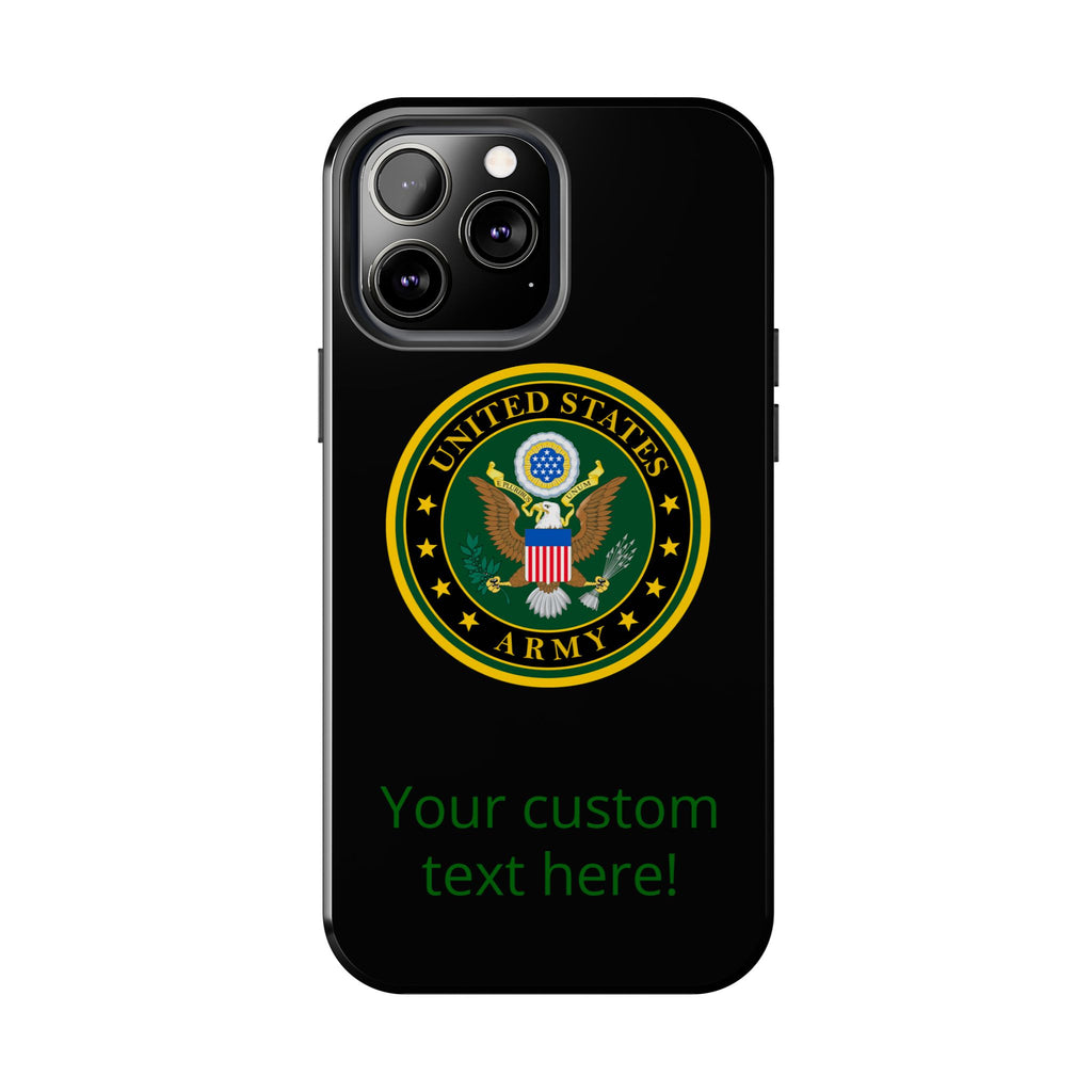 Army Emblem Tough Phone Case — Custom Text Military iPhone Cover