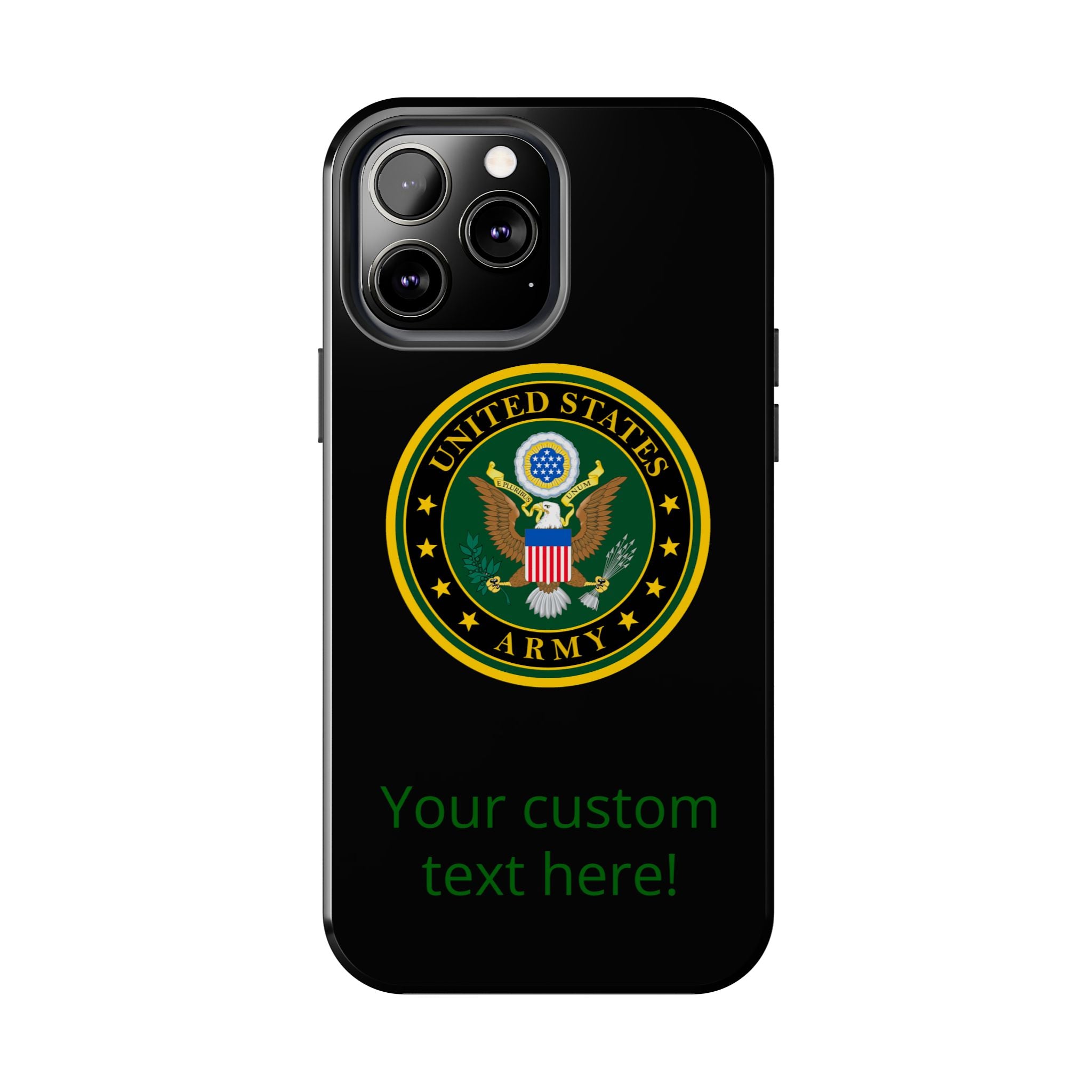 Army Emblem Tough Phone Case — Custom Text Military iPhone Cover