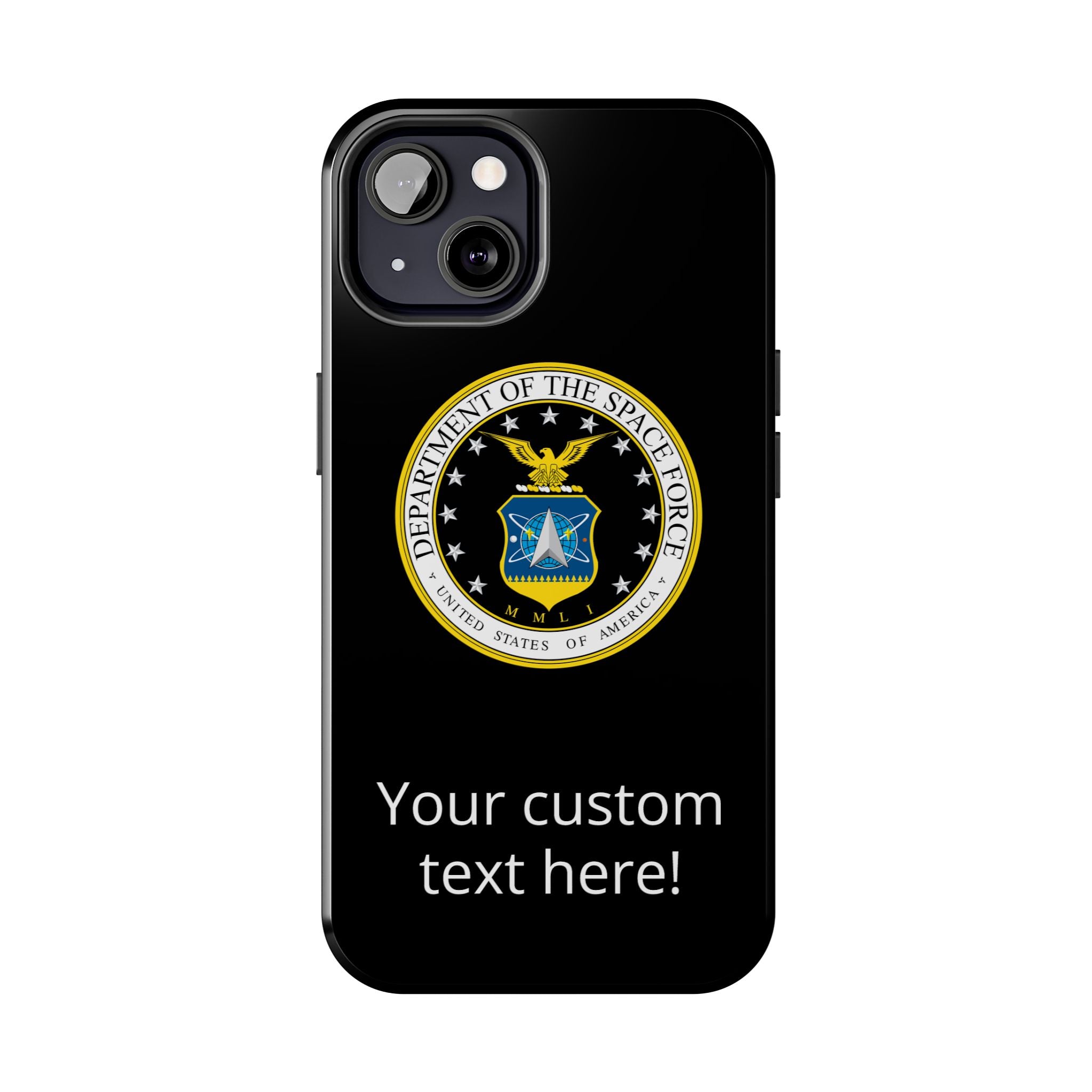 Space Force Tough Phone Case — Custom Text Military Emblem Protective Case