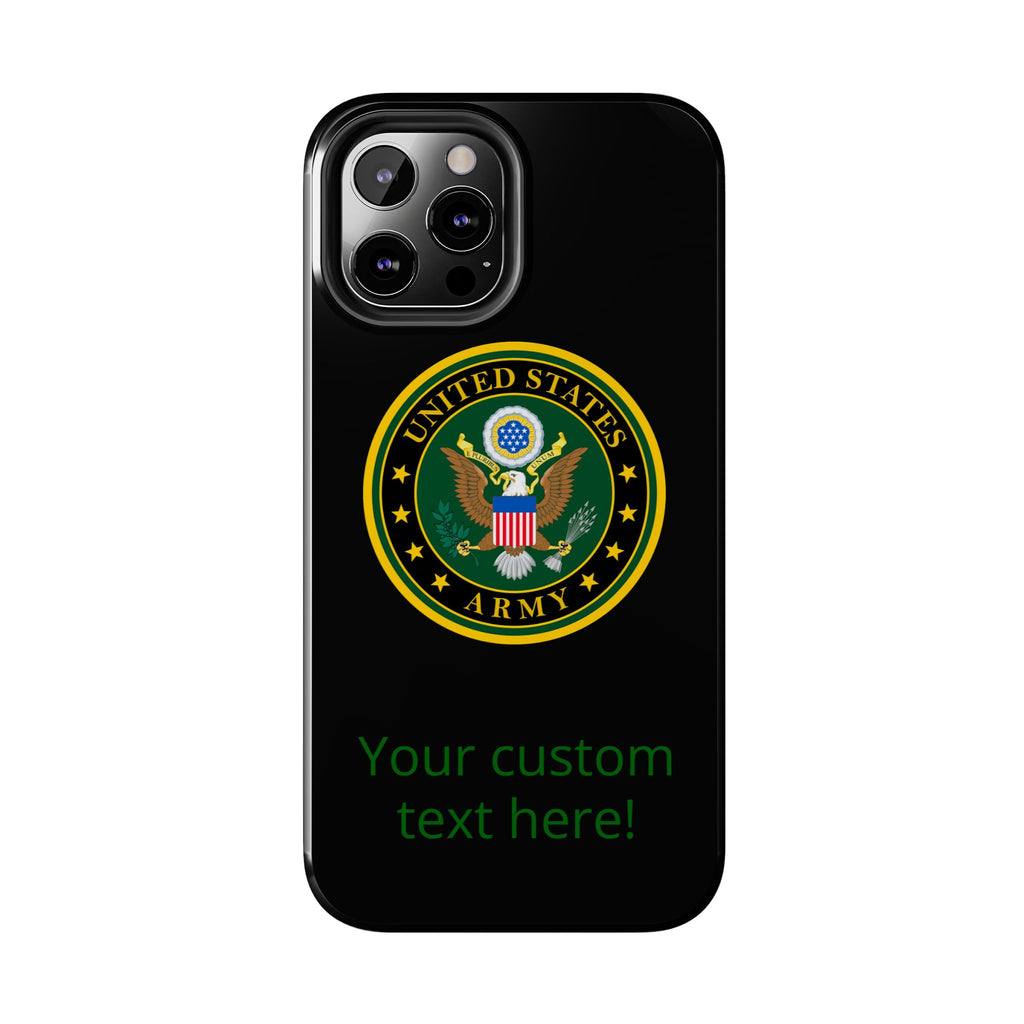 Army Emblem Tough Phone Case — Custom Text Military iPhone Cover