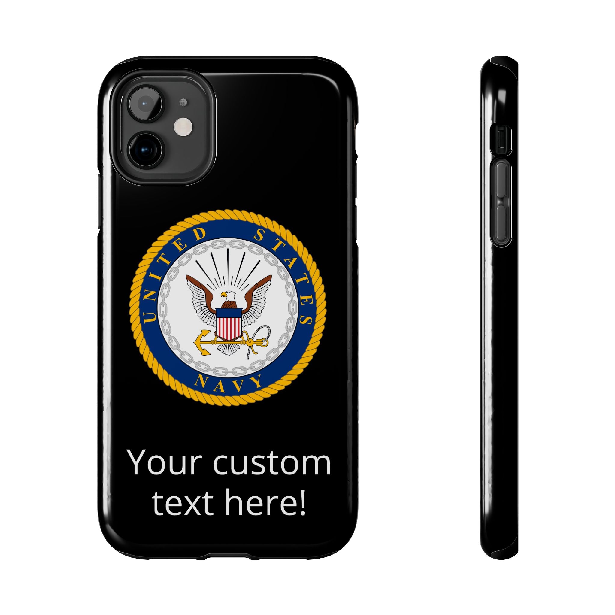 Navy Seal Emblem Tough Phone Case — Custom Text Military iPhone Cover