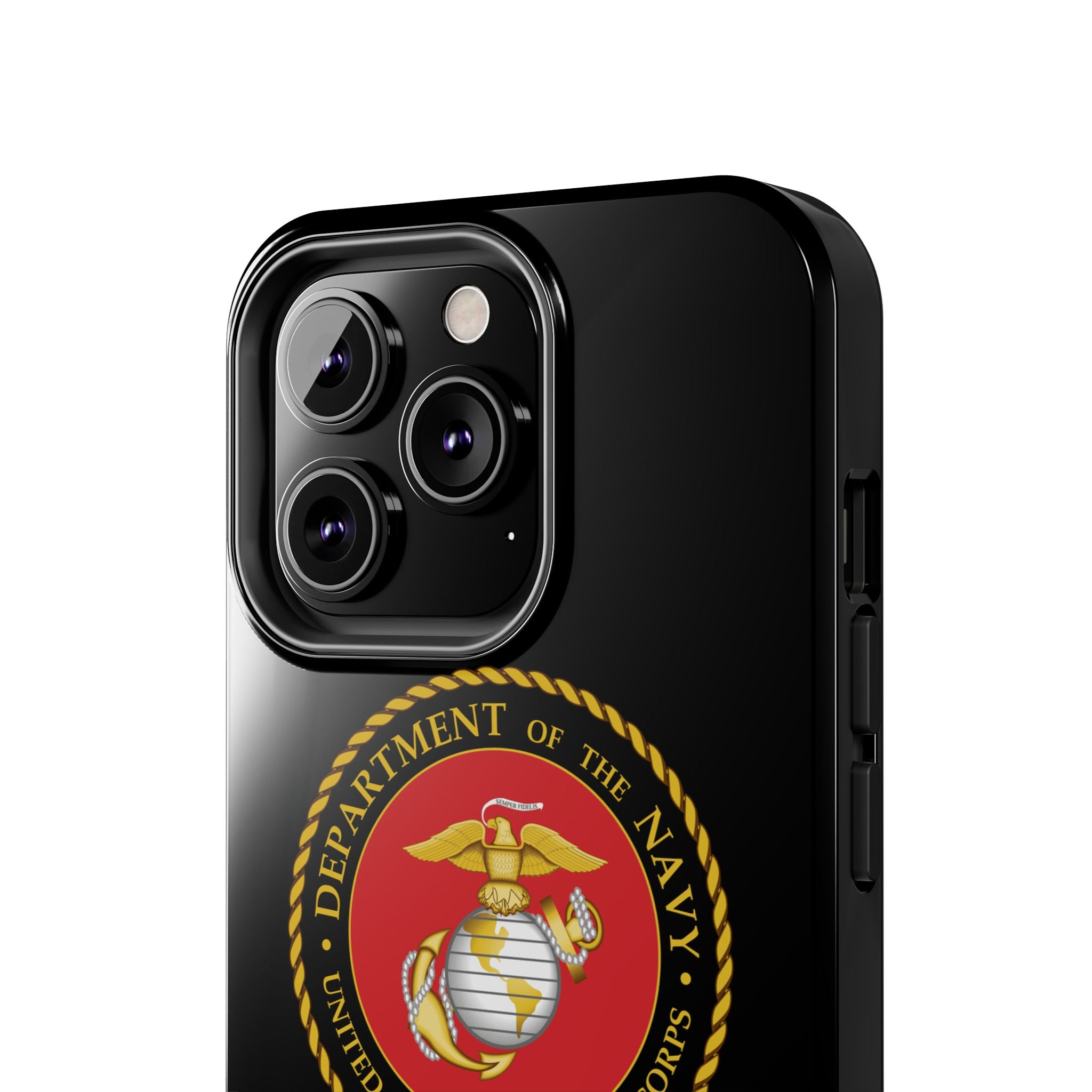USMC Emblem Tough Phone Case — Custom Text Military iPhone Protector