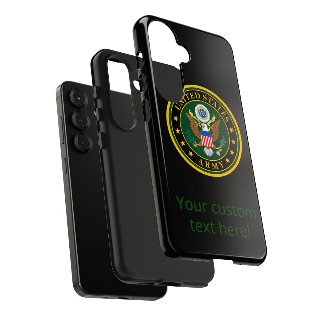 Army Emblem Tough Phone Case — Custom Text Military iPhone Cover