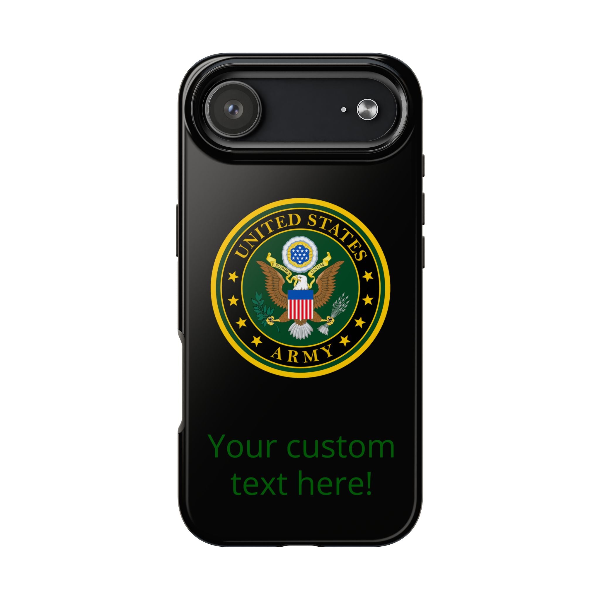 Army Emblem Tough Phone Case — Custom Text Military iPhone Cover