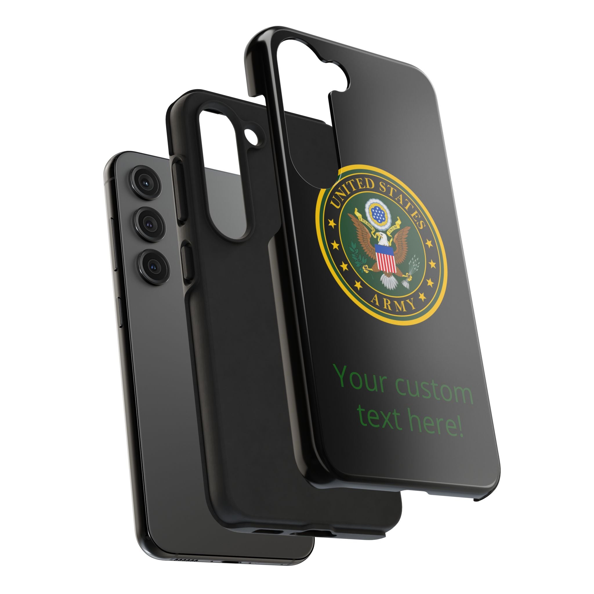 Army Emblem Tough Phone Case — Custom Text Military iPhone Cover