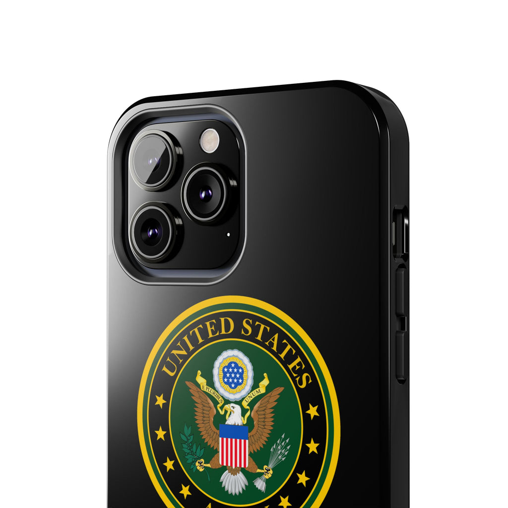 Army Emblem Tough Phone Case — Custom Text Military iPhone Cover