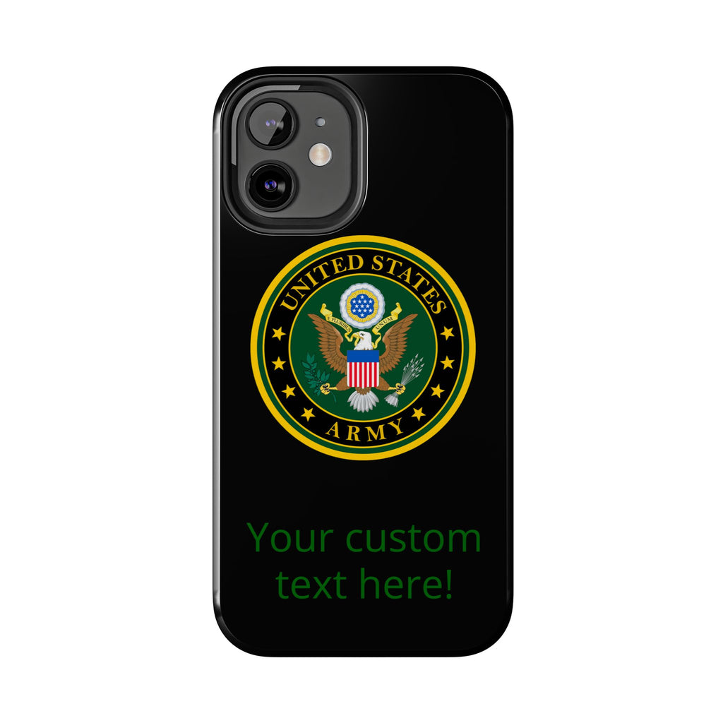 Army Emblem Tough Phone Case — Custom Text Military iPhone Cover