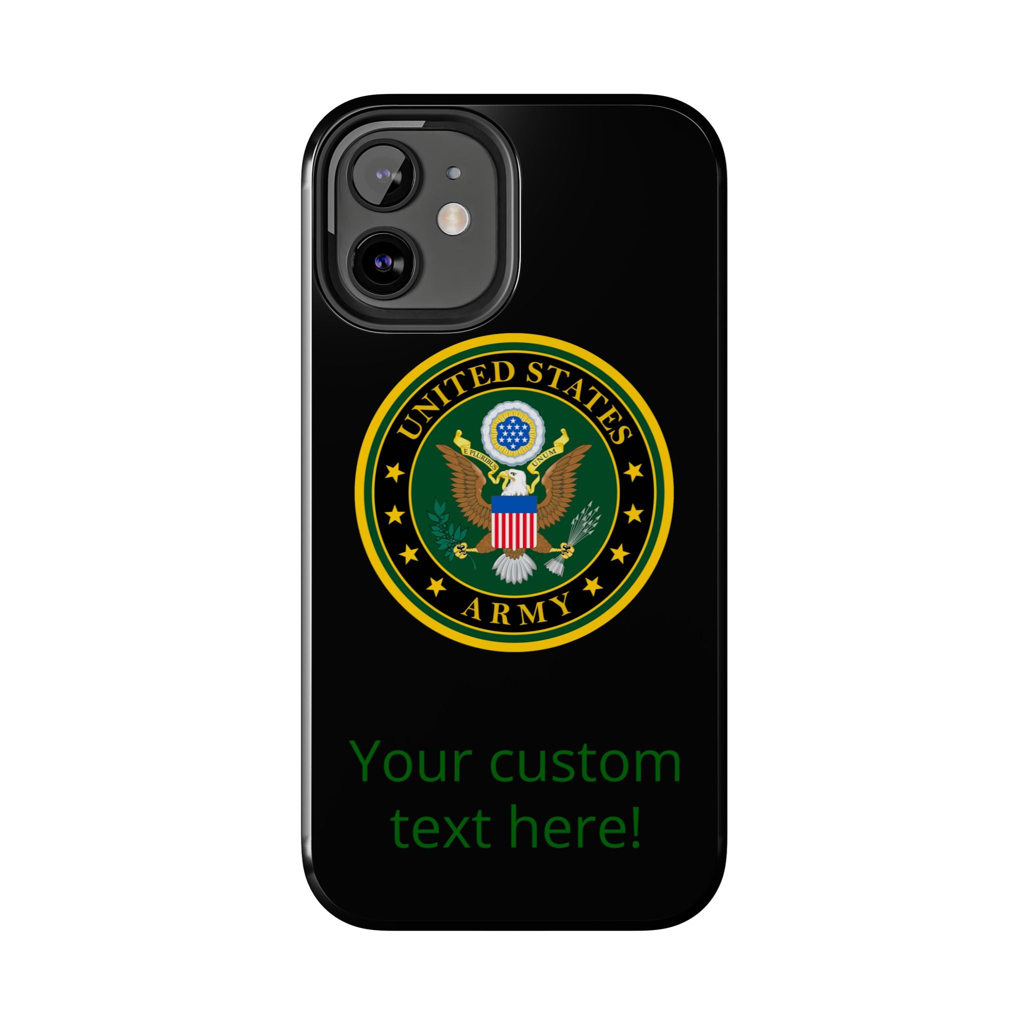 Army Emblem Tough Phone Case — Custom Text Military iPhone Cover