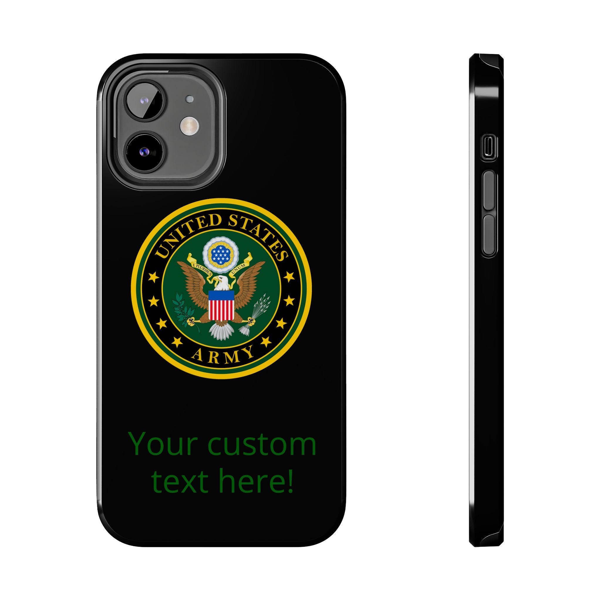Army Emblem Tough Phone Case — Custom Text Military iPhone Cover