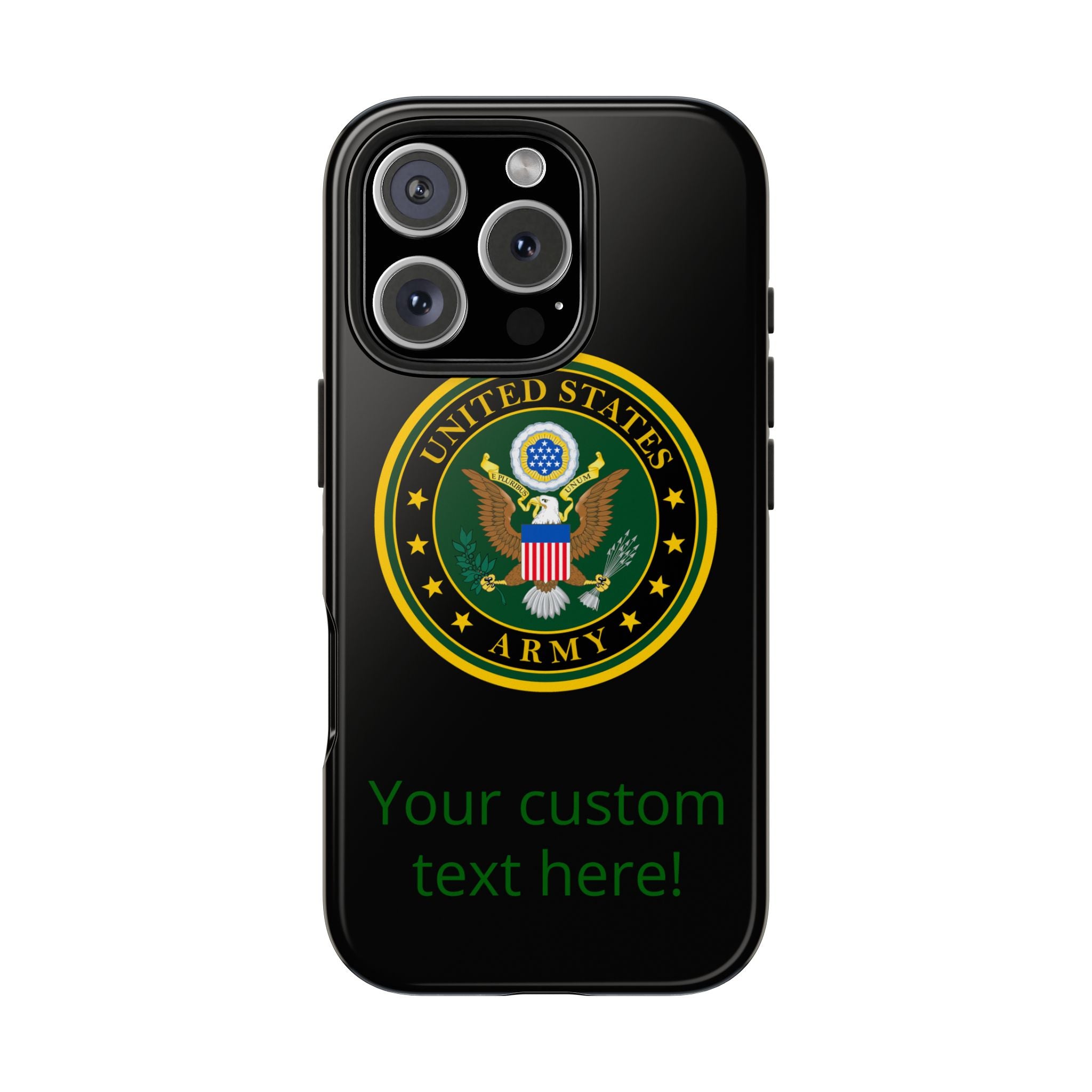 Army Emblem Tough Phone Case — Custom Text Military iPhone Cover