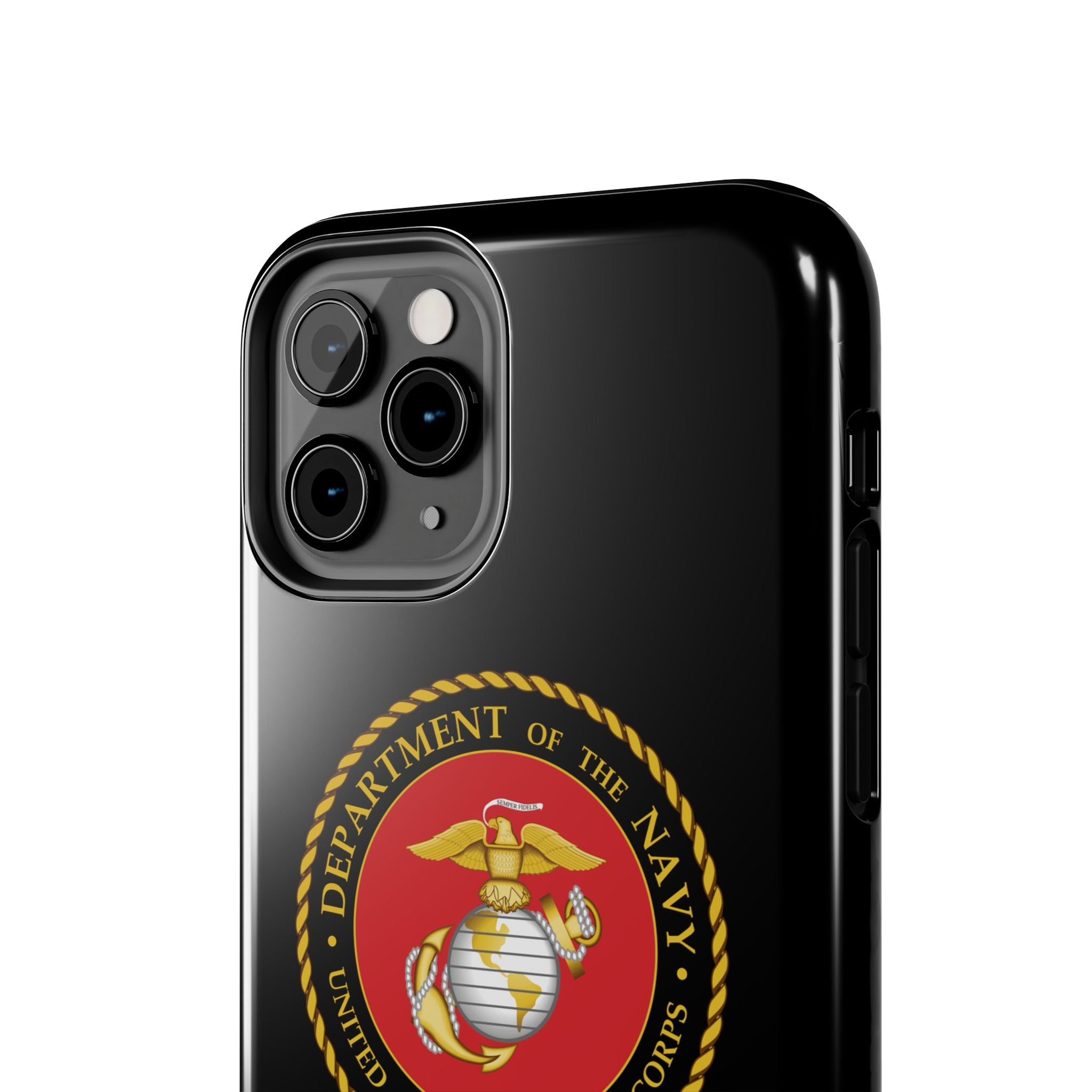 USMC Emblem Tough Phone Case — Custom Text Military iPhone Protector