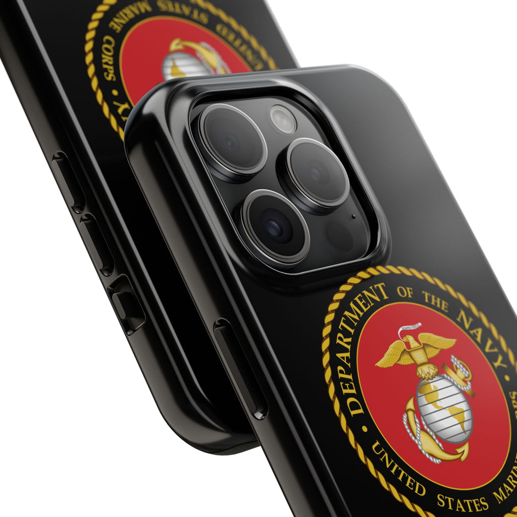 USMC Emblem Tough Phone Case — Custom Text Military iPhone Protector