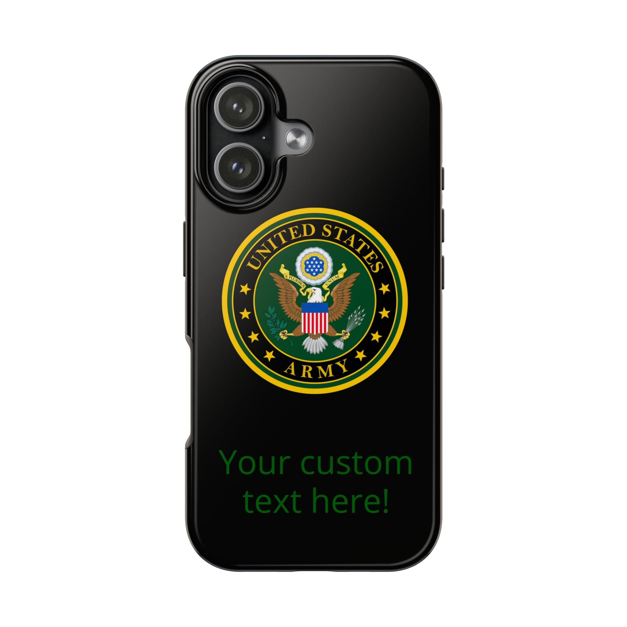 Army Emblem Tough Phone Case — Custom Text Military iPhone Cover