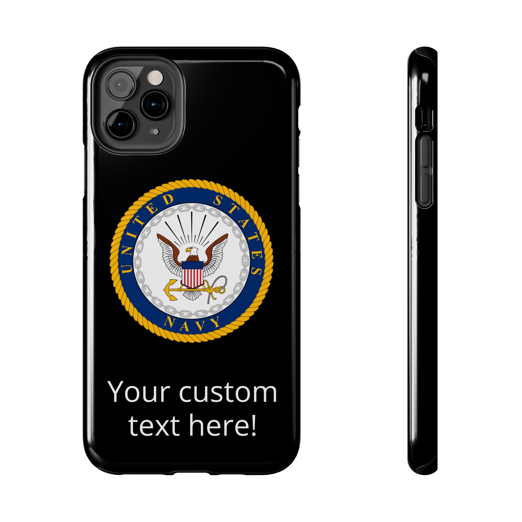 Navy Seal Emblem Tough Phone Case — Custom Text Military iPhone Cover
