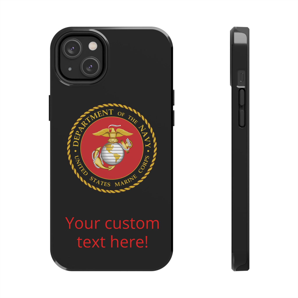 USMC Emblem Tough Phone Case — Custom Text Military iPhone Protector